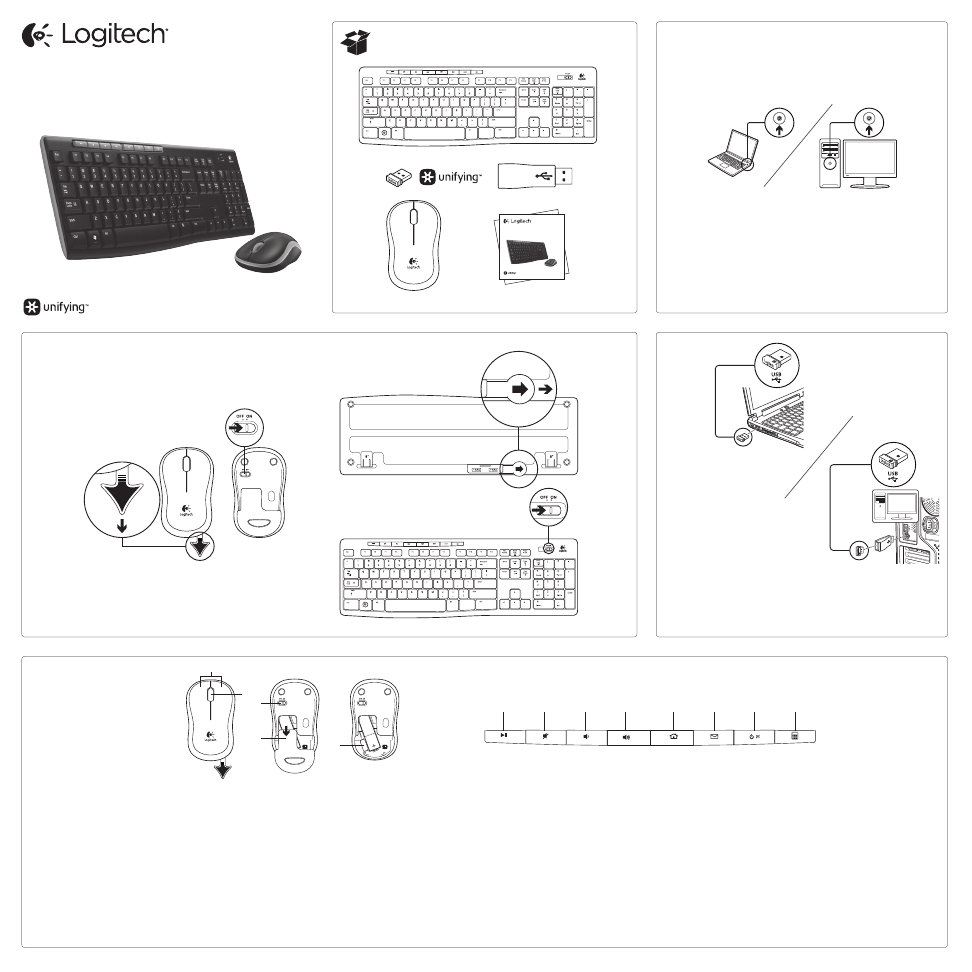 Logitech wireless combo mk270 user manual online